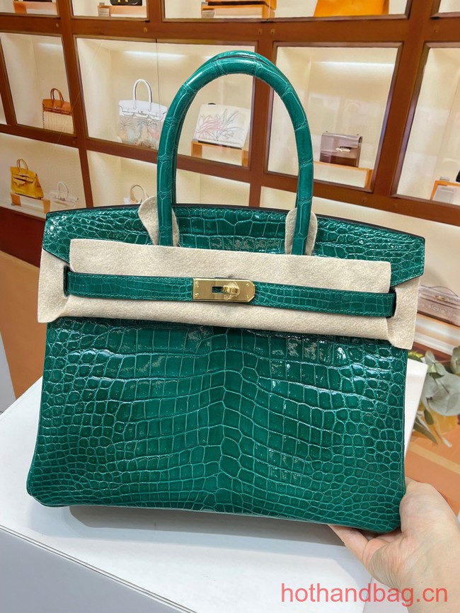 Hermes Birkin 30CM Original Crocodile Leather Bag 5530 green