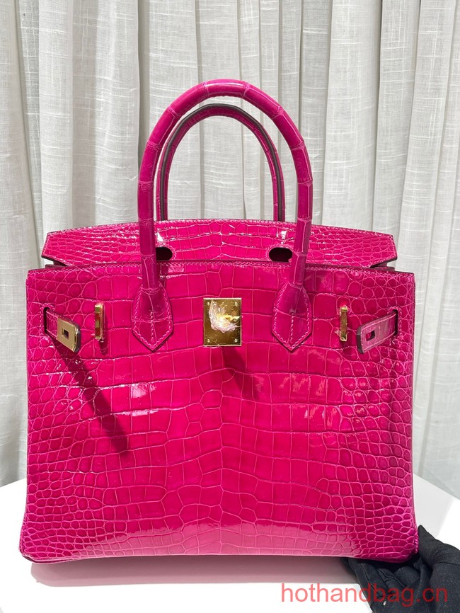 Hermes Birkin 30CM Original Crocodile Leather Bag 5530 rose