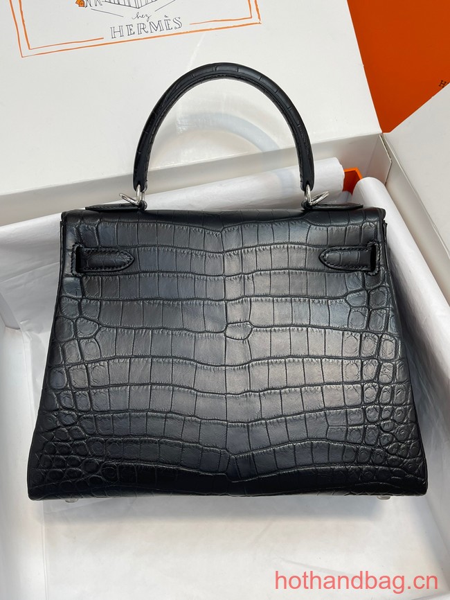 Hermes original Kelly Crocodile Leather 5525 black