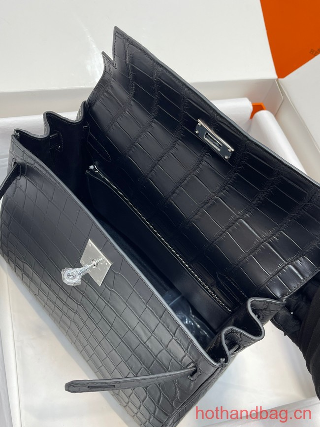 Hermes original Kelly Crocodile Leather 5525 black