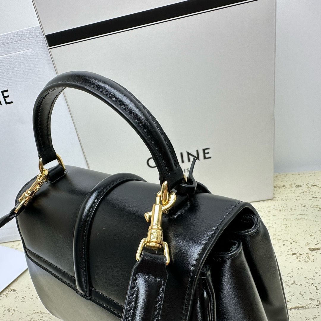 CELINE Small 16 Bag In Satinated Calfskin 197983 Black 