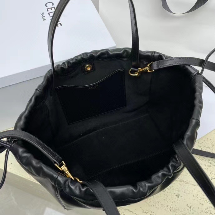 Celine SMALL CABAS DRAWSTRING CUIR TRIOMPHE IN GRAINED CALFSKIN 111013 black