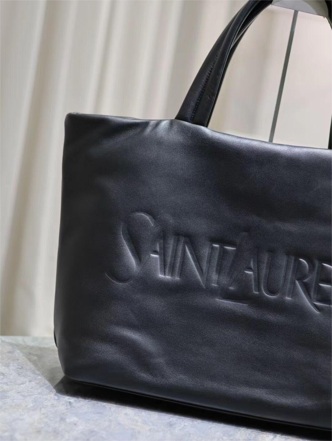 SAINT LAURENT TOTE IN SILKTECH CANVAS 756269 BLACK