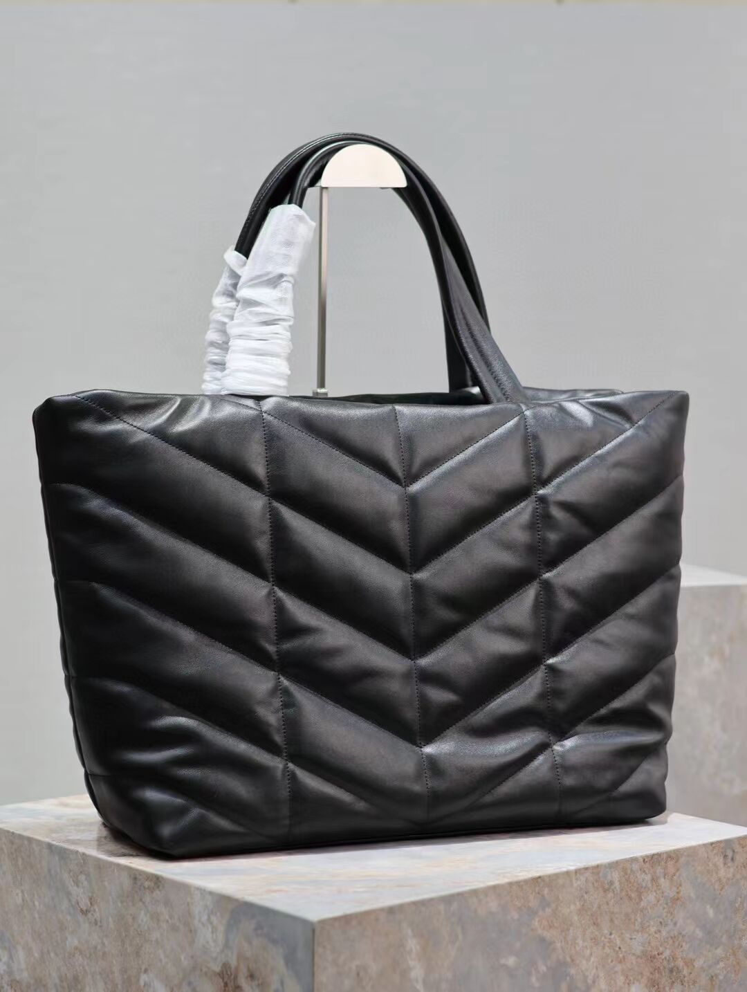 SAINT LAURENT TOTE IN SILKTECH CANVAS Y577729-1 BLACK