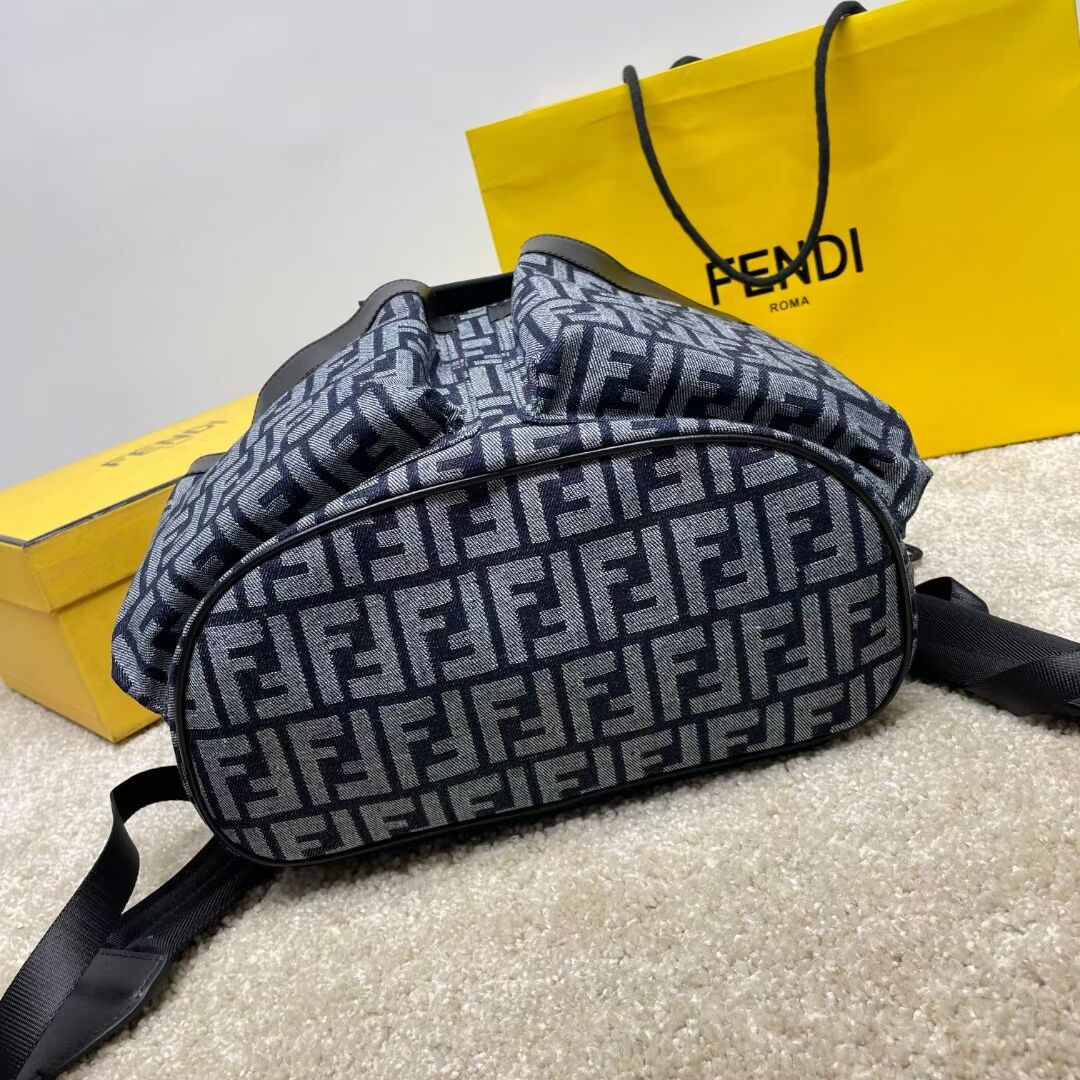 Fendi FF Jacquard Fendi Strike Medium fabric backpack 7VZ070A Denim