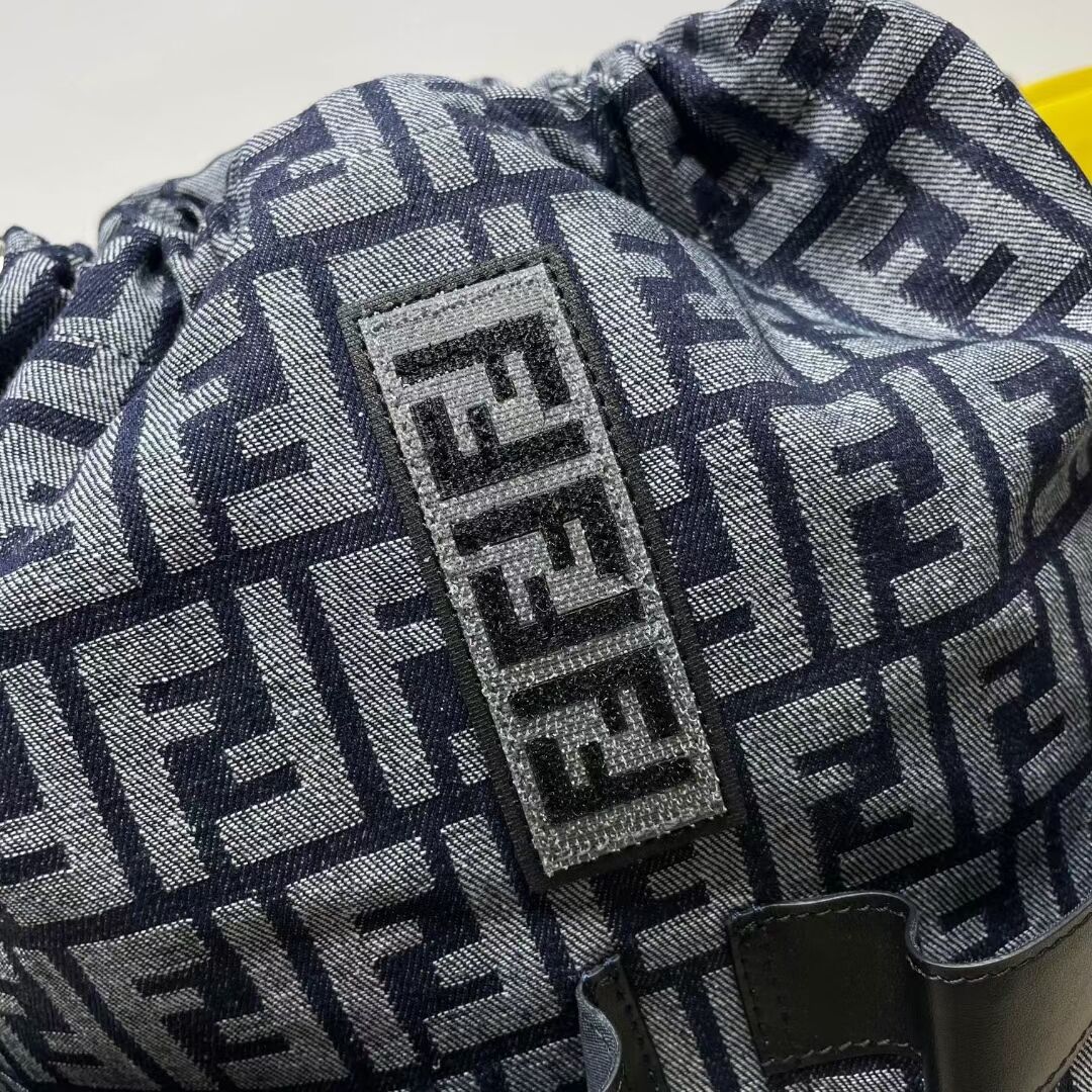 Fendi FF Jacquard Fendi Strike Medium fabric backpack 7VZ070A Denim