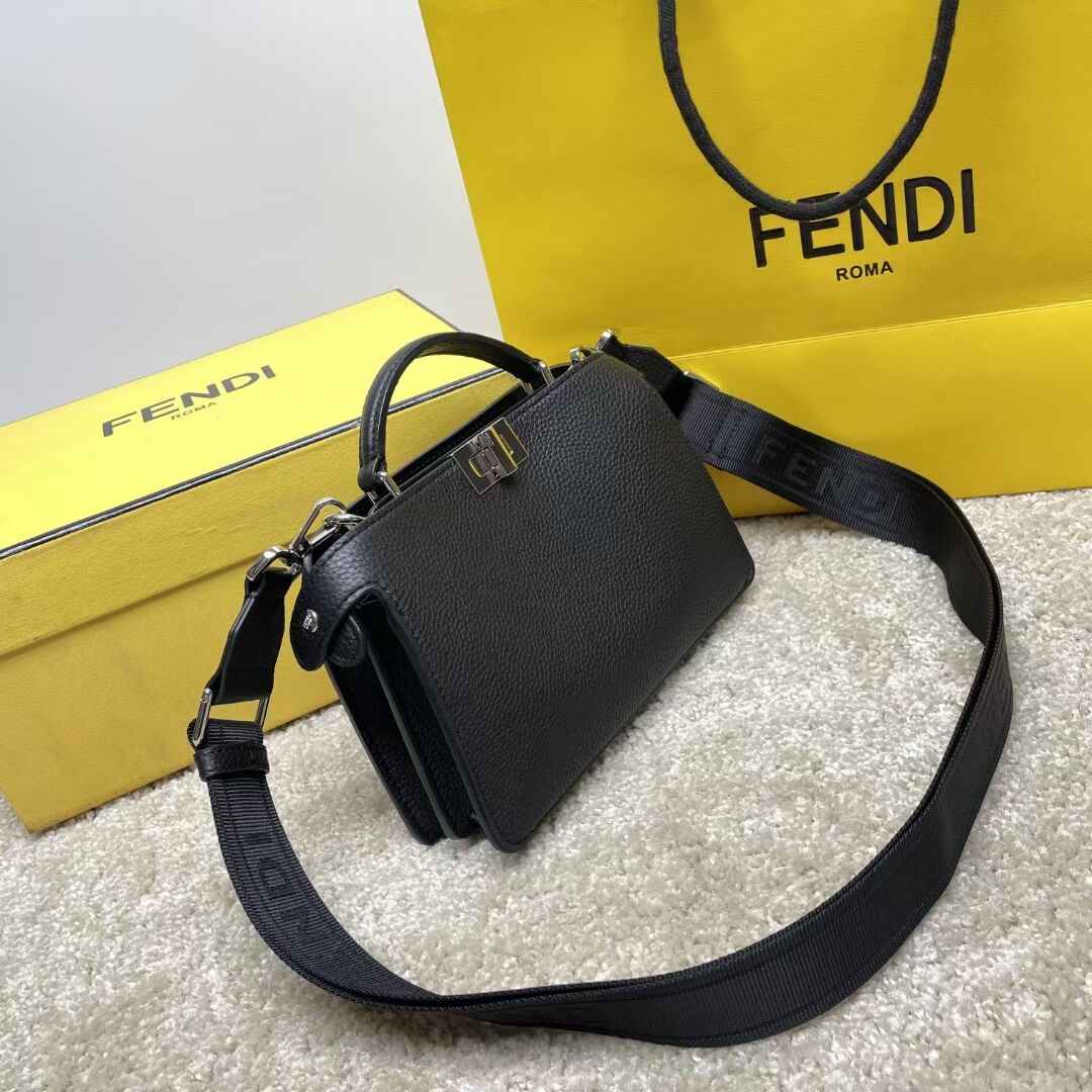 Fendi Peekaboo ISeeU XCross leather bag 7VA582A black