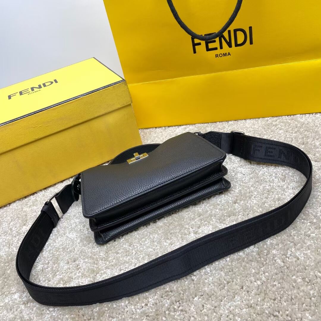 Fendi Peekaboo ISeeU XCross leather bag 7VA582A black