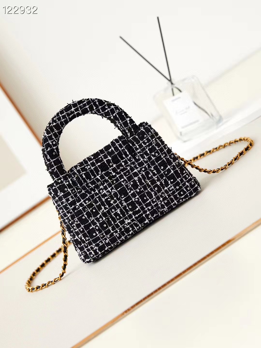 Chanel MINI SHOPPING BAG AS4416 BLACK & Ecru