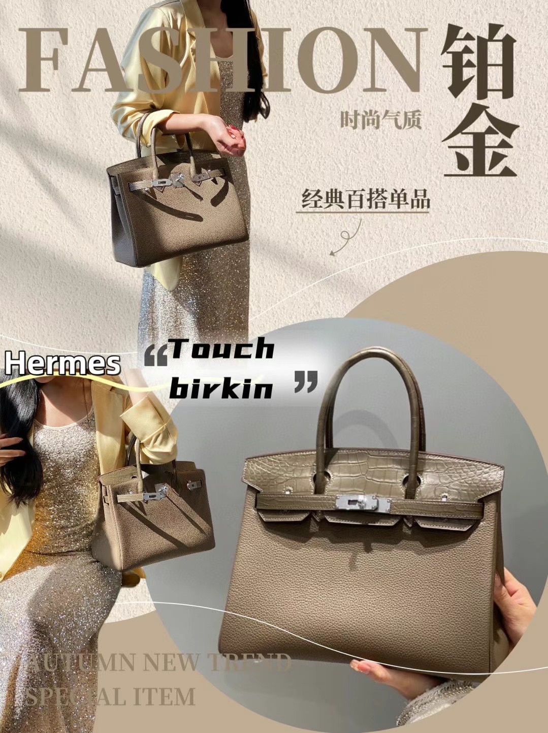 Hermes Birkin Bag Original Leather crocodile togo HBK2530 light gray