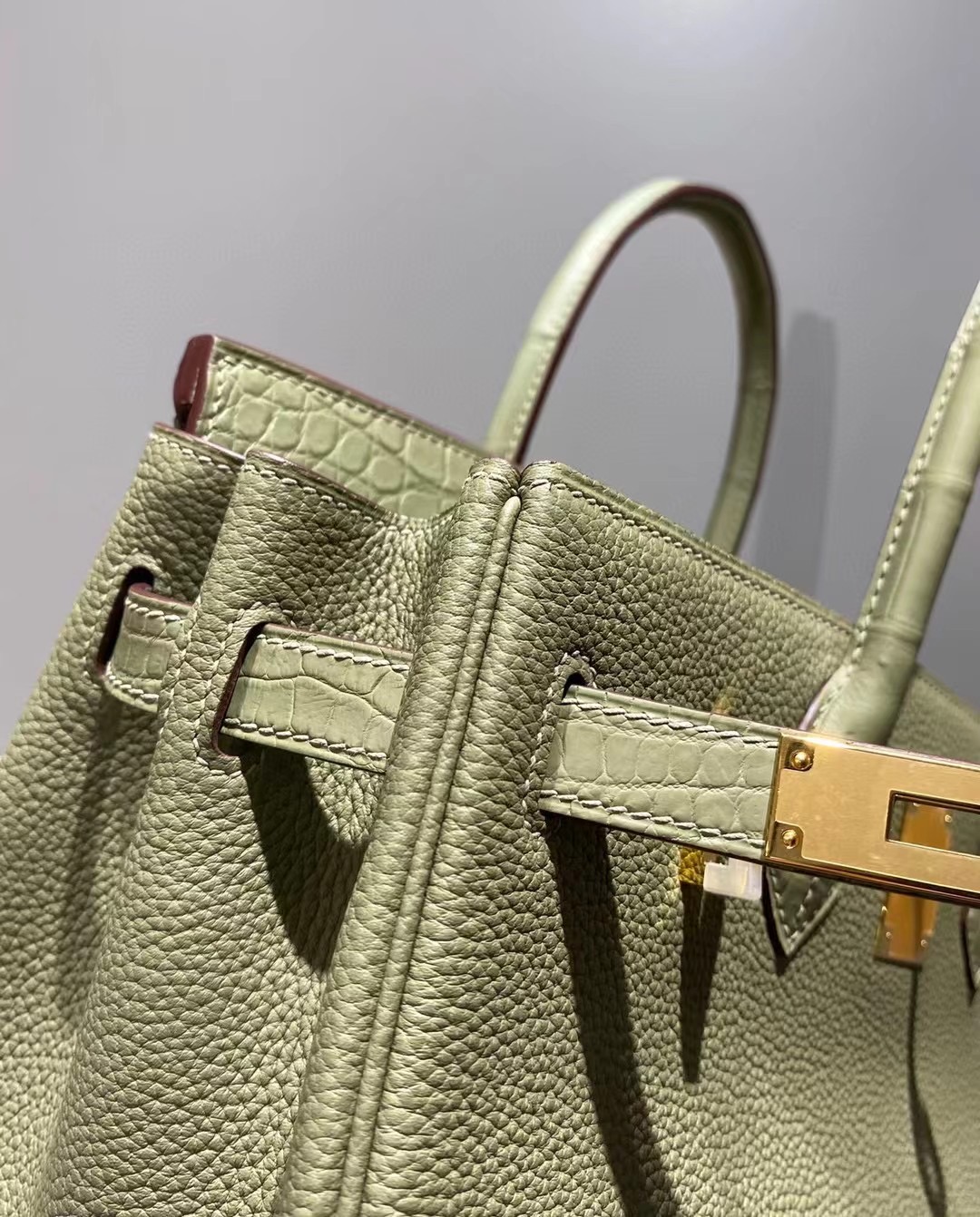 Hermes Birkin Bag Original Leather crocodile togo HBK2530 light green