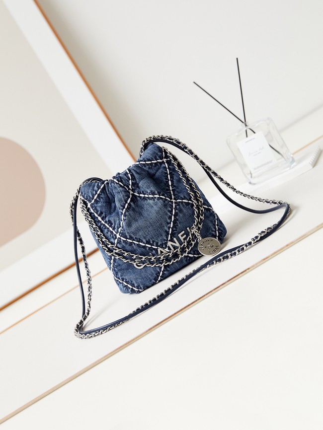 CHANEL 22 MINI HANDBAG AS3980 Denim