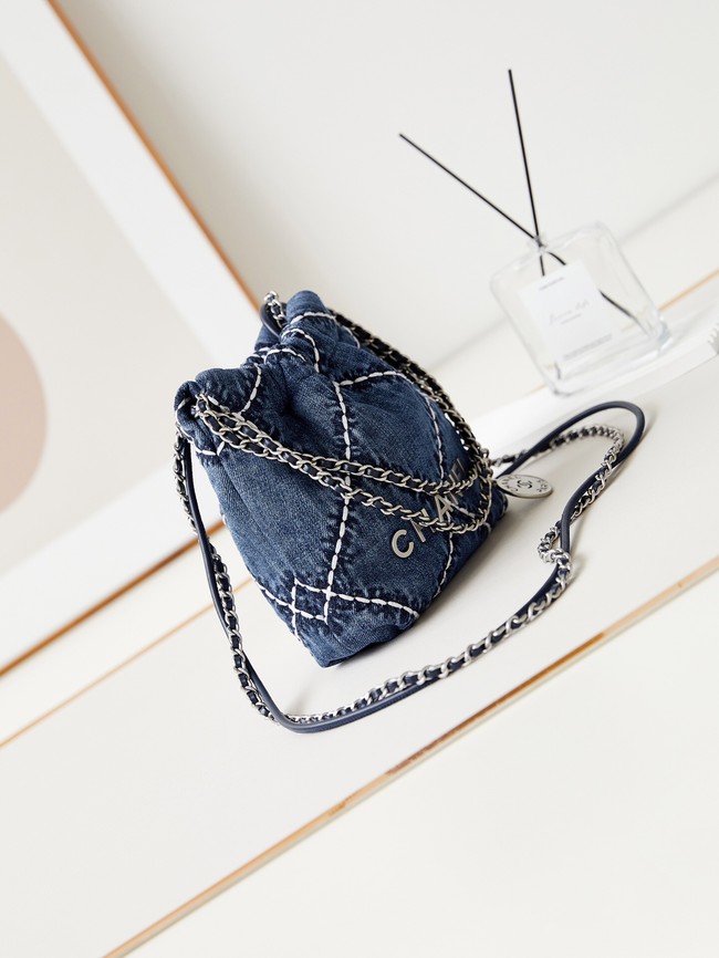 CHANEL 22 MINI HANDBAG AS3980 Denim