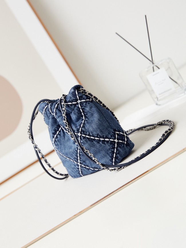 CHANEL 22 MINI HANDBAG AS3980 Denim