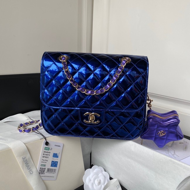 Chanel BACKPACK & STAR COIN PURSE AS4649 blue