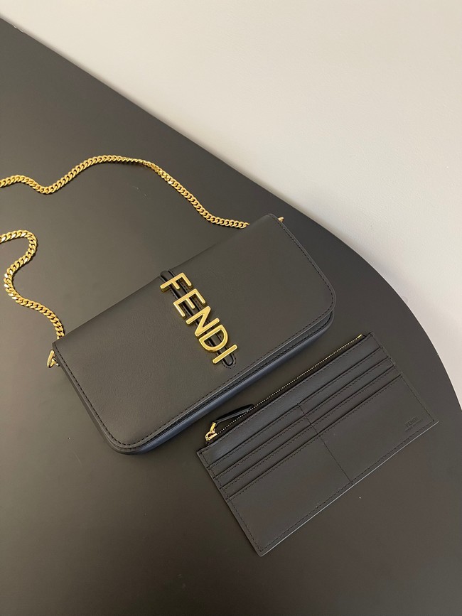 Fendi small smooth leather bag F3670 black