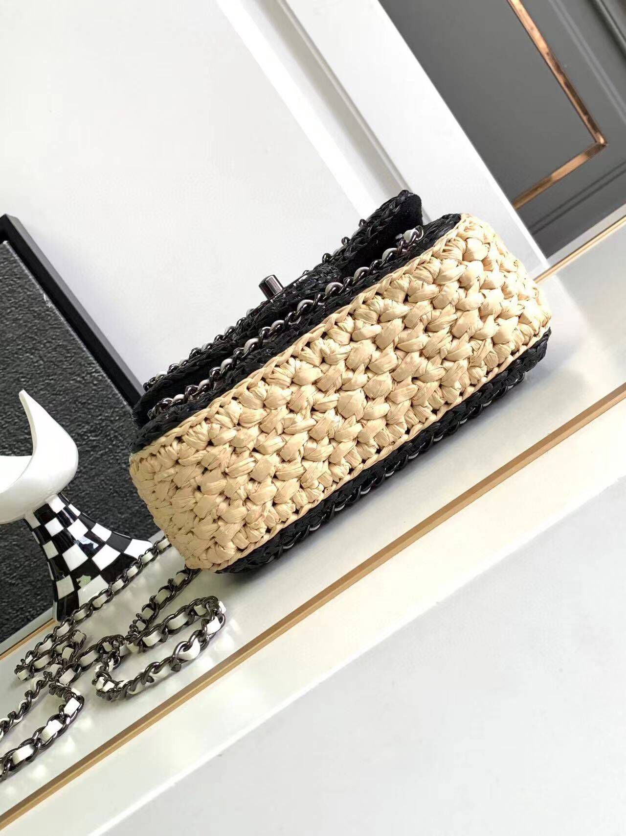 Chanel Weaving Mini Flap Bag AS6009 Black&Beige