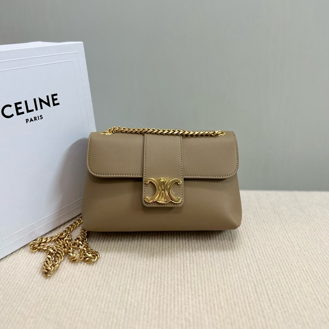 CELINE TEEN CELINE VICTOIRE BAG IN SUPPLE CALFSKIN 116593 BROWN SEPIA