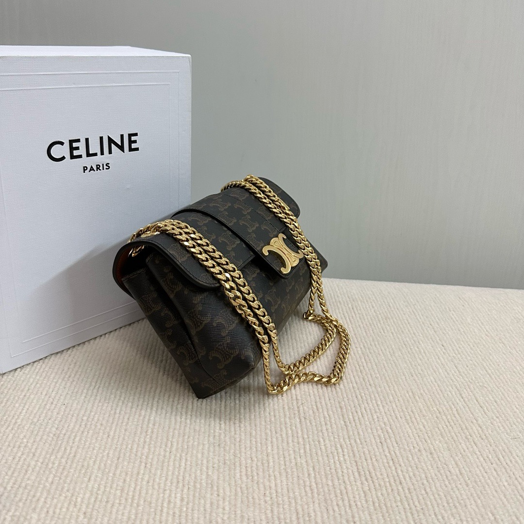 CELINE TEEN CELINE VICTOIRE BAG IN TRIOMPHE CANVAS 116593 TAN