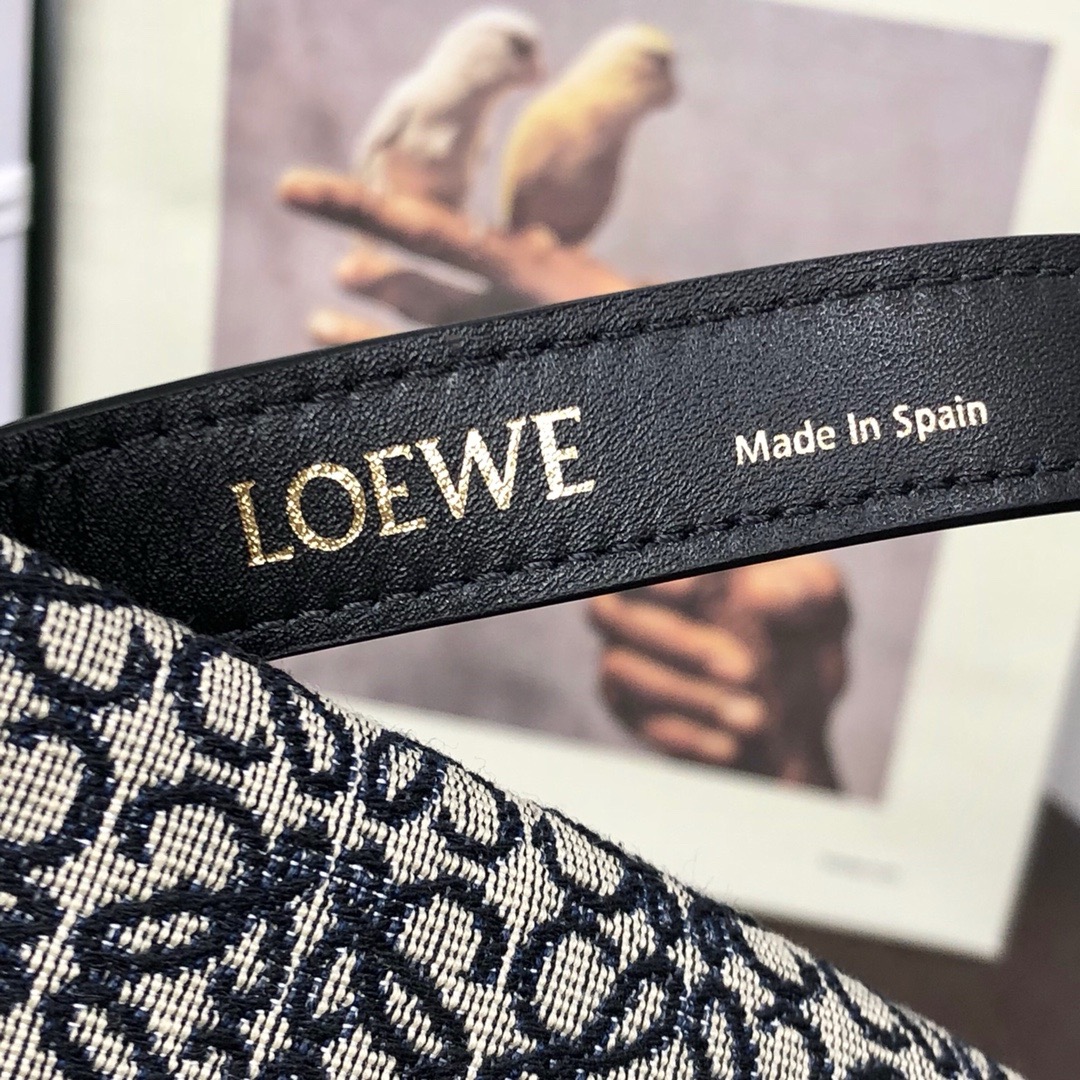 Loewe small Miniature Anagram Jacquard and cow leather bag 651421 black