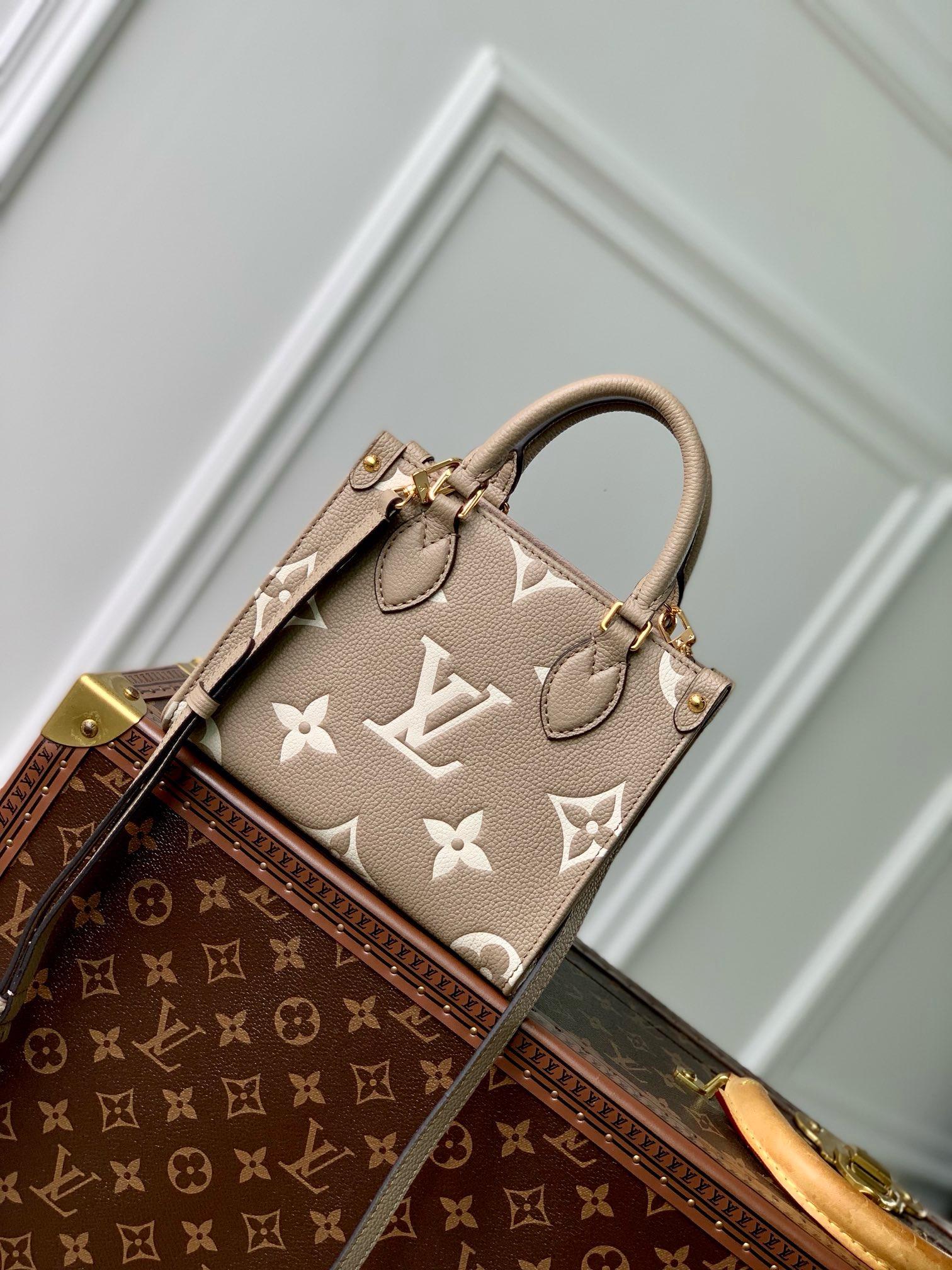 Louis Vuitton OnTheGo BB M46993 Dove Gray&Cream