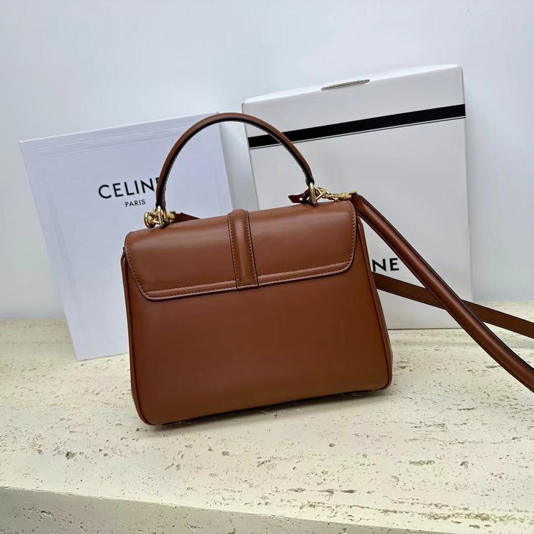 CELINE Medium 16 Original Leather Bag 188003 Brown