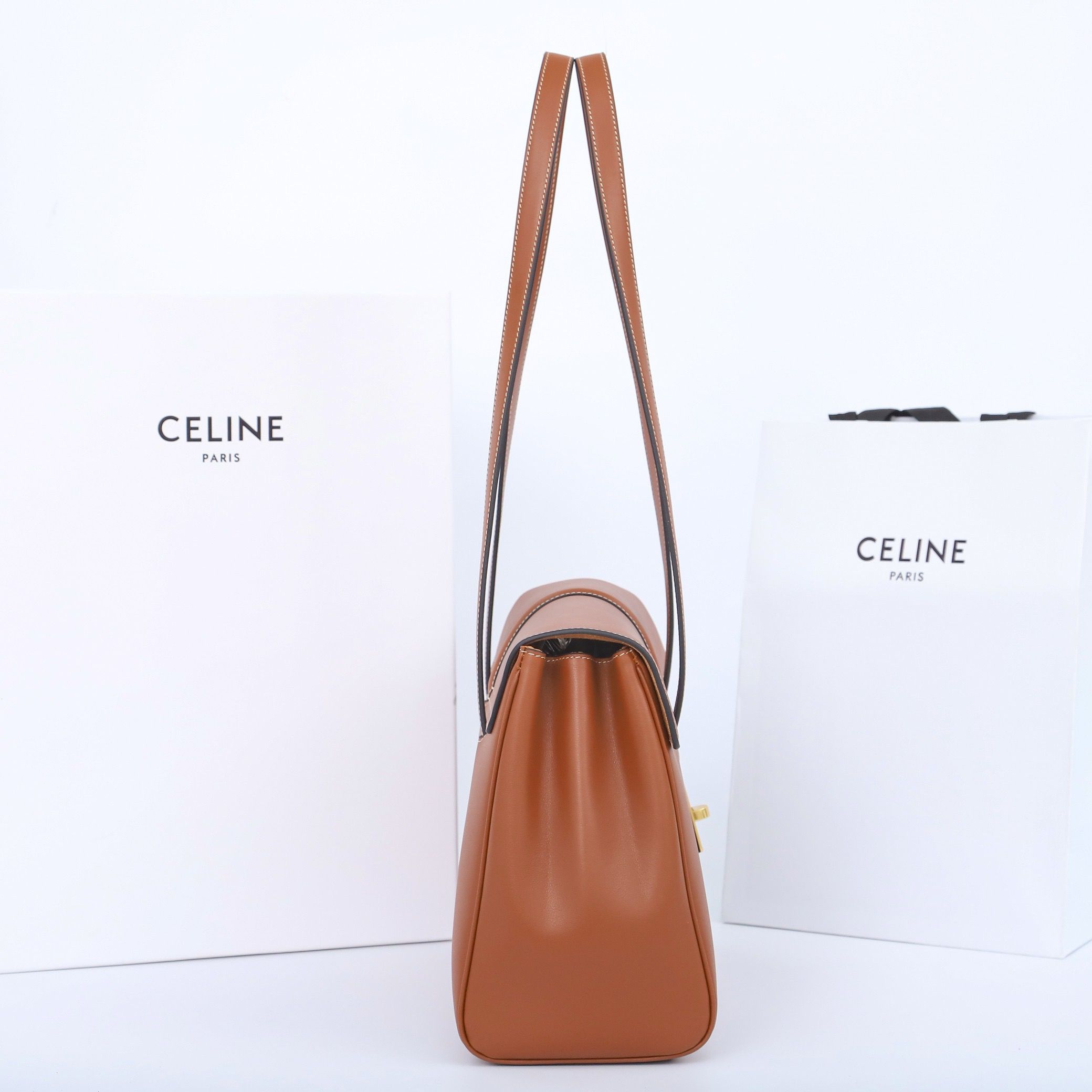 Celine Medium SOFT 16 BAG IN SUPPLE GRAINED CALFSKIN 195543 Brown