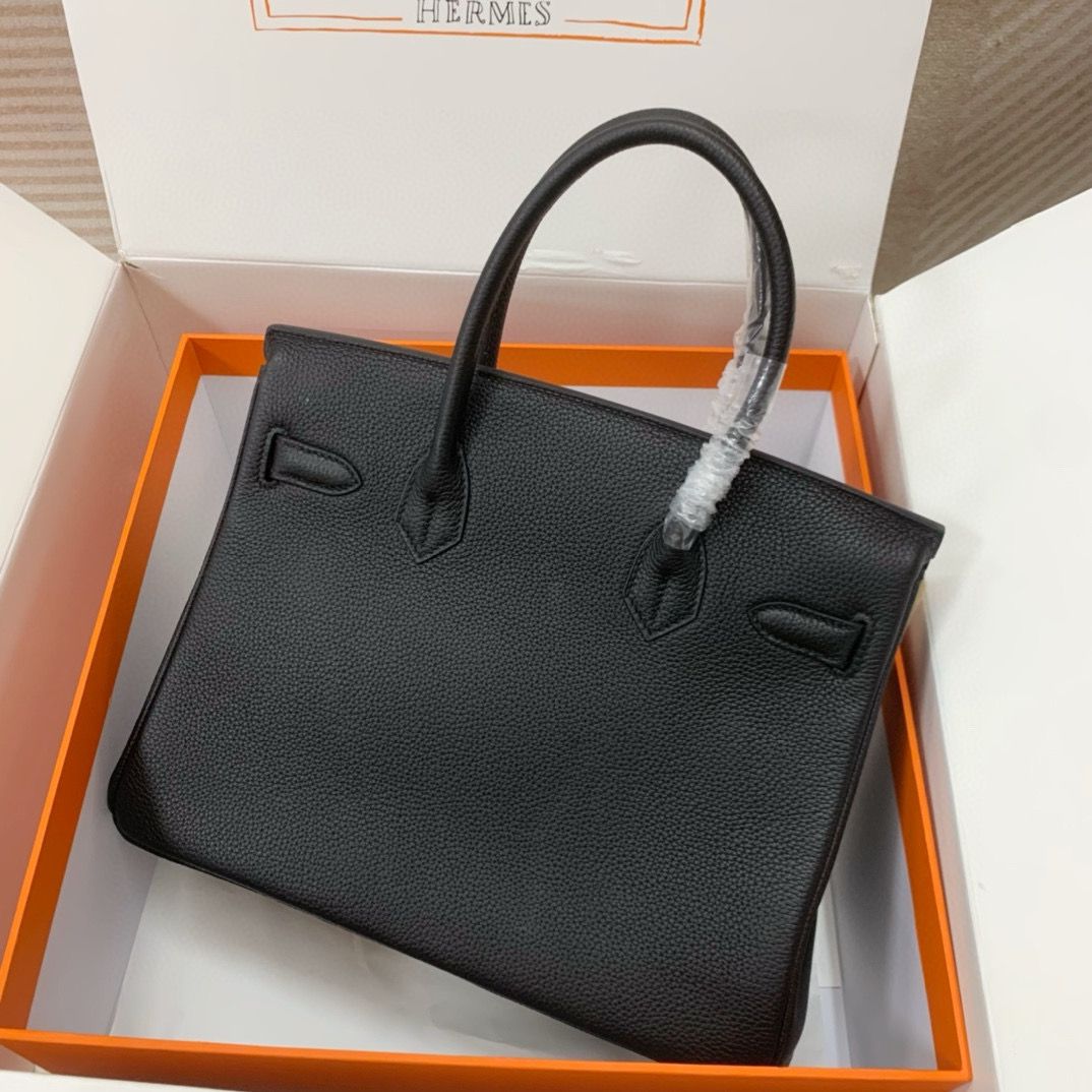 Hermes Original Togo Leather 30CM HB30O Black&Silver Hardware