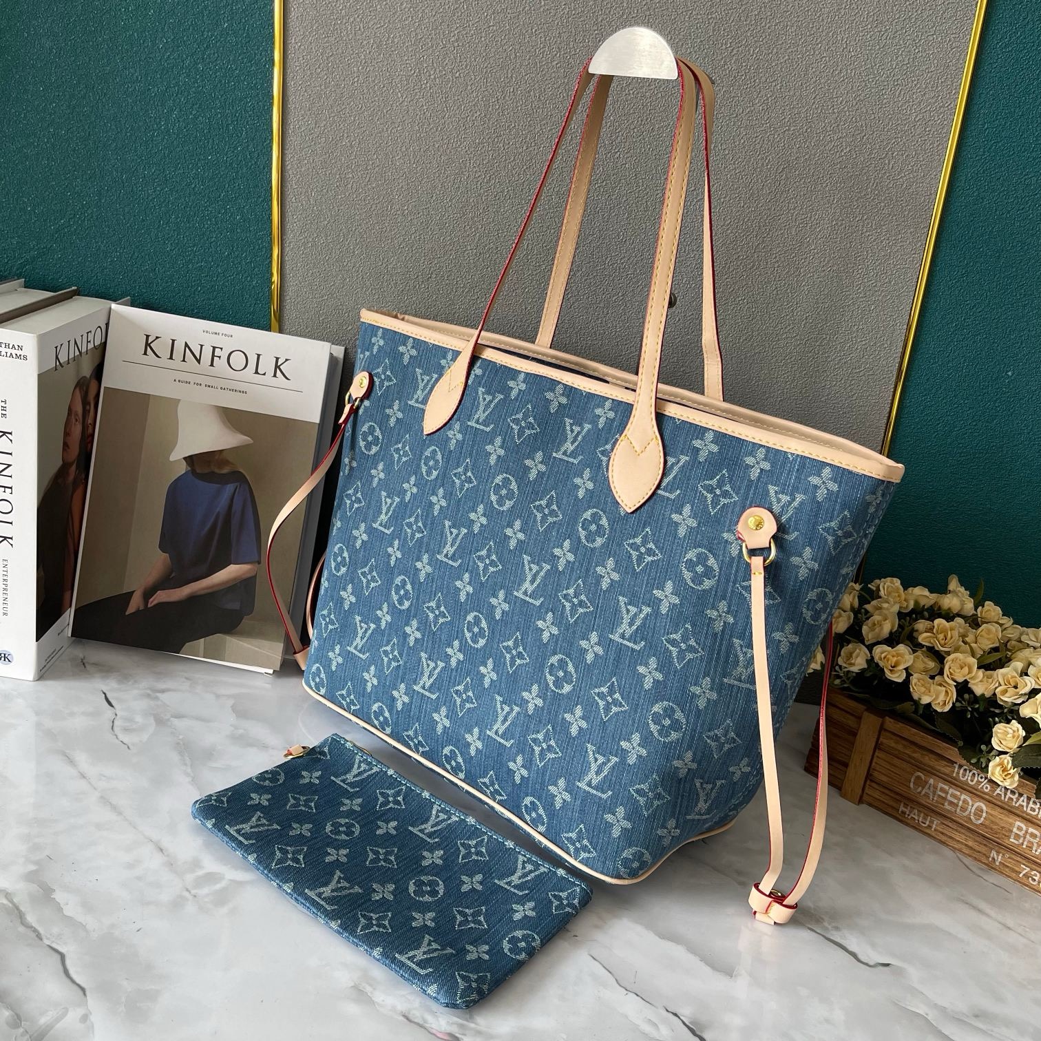 Louis Vuitton Neverfull MM M40995 Denim Blue