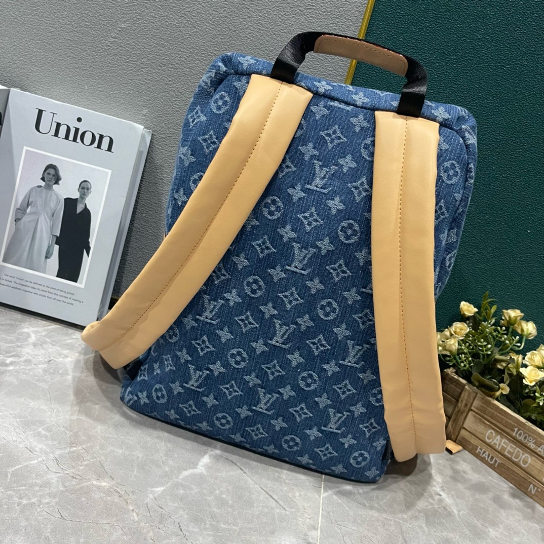 Louis vuitton original APOLLO BACKPACK M43186 Denim Blue