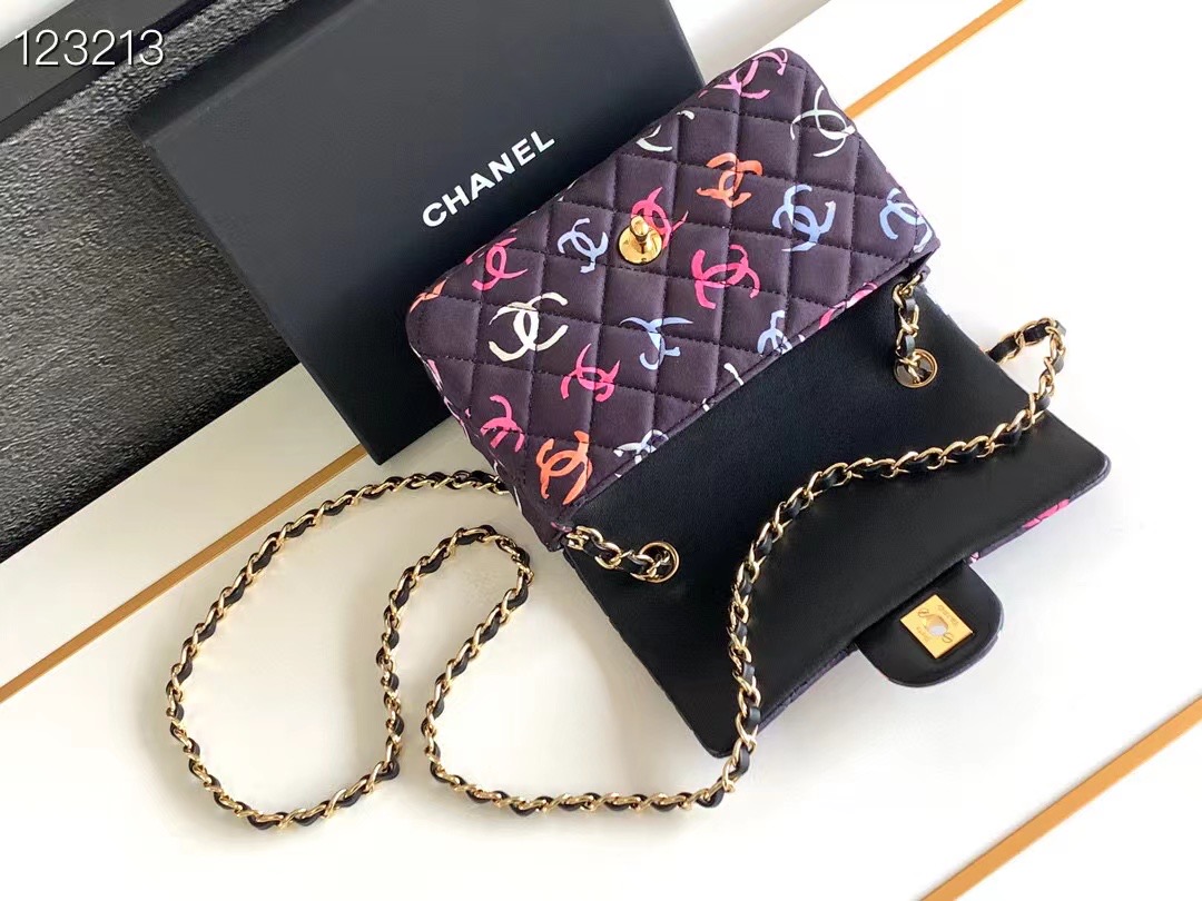 CHANEL CLASSIC 11.12 HANDBAG A01112 Black & Multicolor