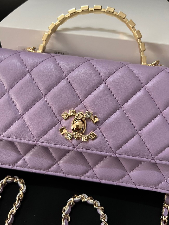 CHANEL CLUTCH WITH CHAIN AP3803 Purple