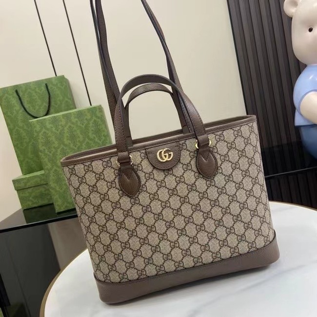 GUCCI OPHIDIA GG MINI TOTE BAG 765043 brown