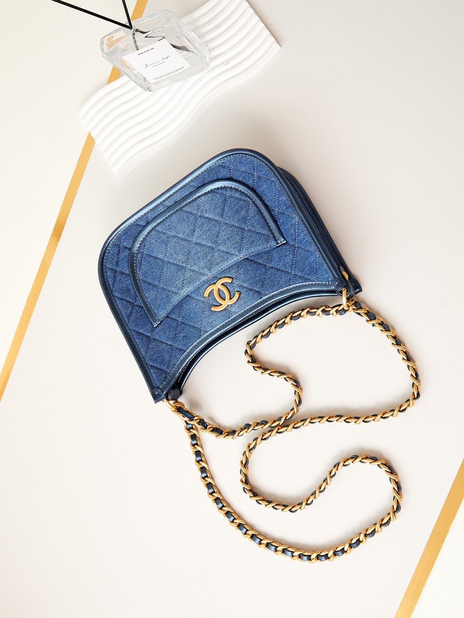 CHANEL HOBO HANDBAG AS4666 blue