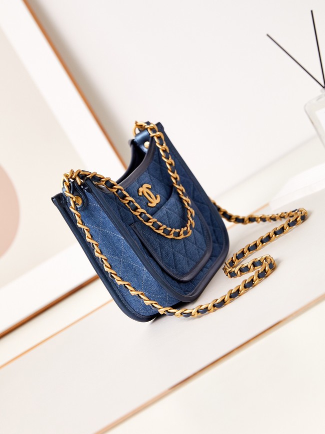 CHANEL HOBO HANDBAG AS4666 blue