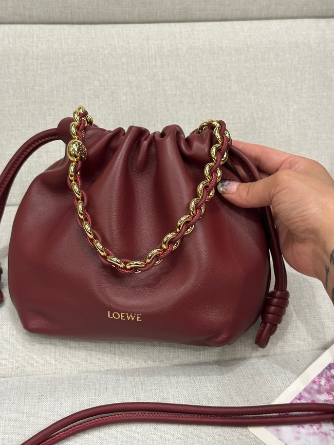 Loewe Mini Napa Lamb Leather Flamenco Purse A914C Burgundy