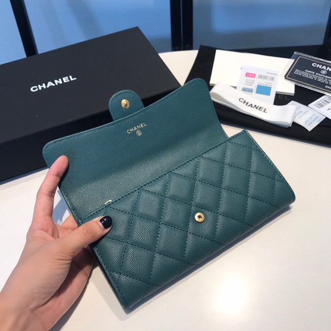 CHANEL FLAP WALLET 31505 Dark Green