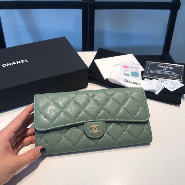 CHANEL FLAP WALLET 31505 Green