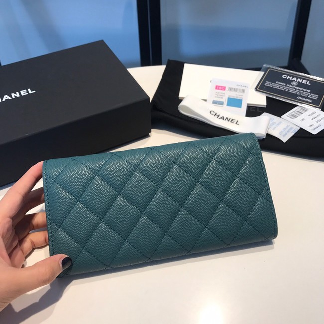 CHANEL FLAP WALLET 31505 Dark Green