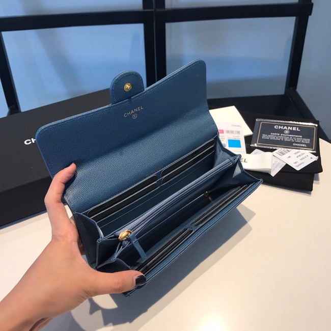 CHANEL FLAP WALLET 31505 Dark blue