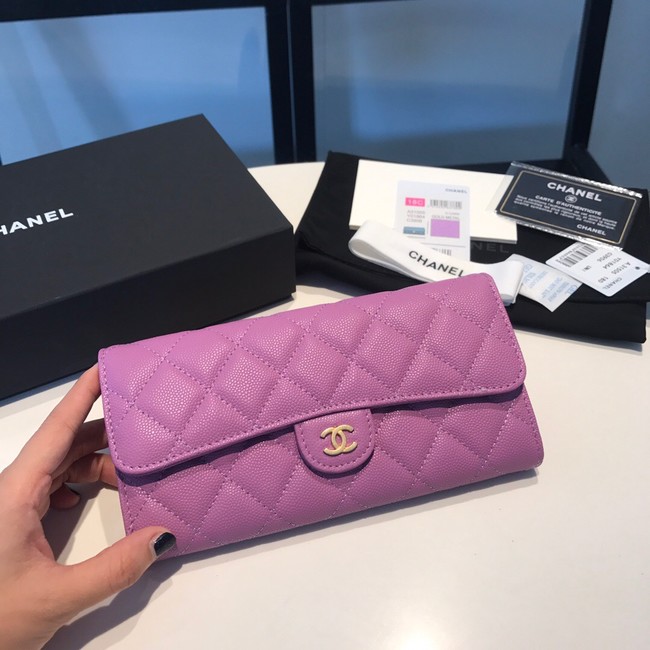 CHANEL FLAP WALLET 31505 Purple