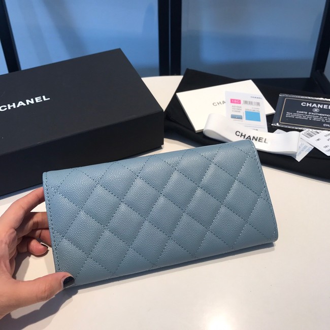 CHANEL FLAP WALLET 31505 blue