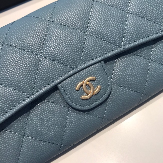 CHANEL FLAP WALLET 31505 blue