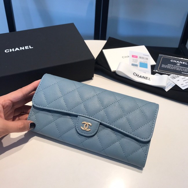 CHANEL FLAP WALLET 31505 blue