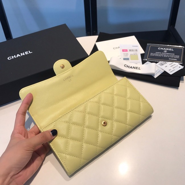 CHANEL FLAP WALLET 31505 yellow