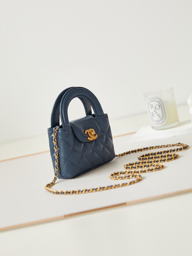 Chanel 23K NANO SHOPPING BAG AS3435 DARK BLUE