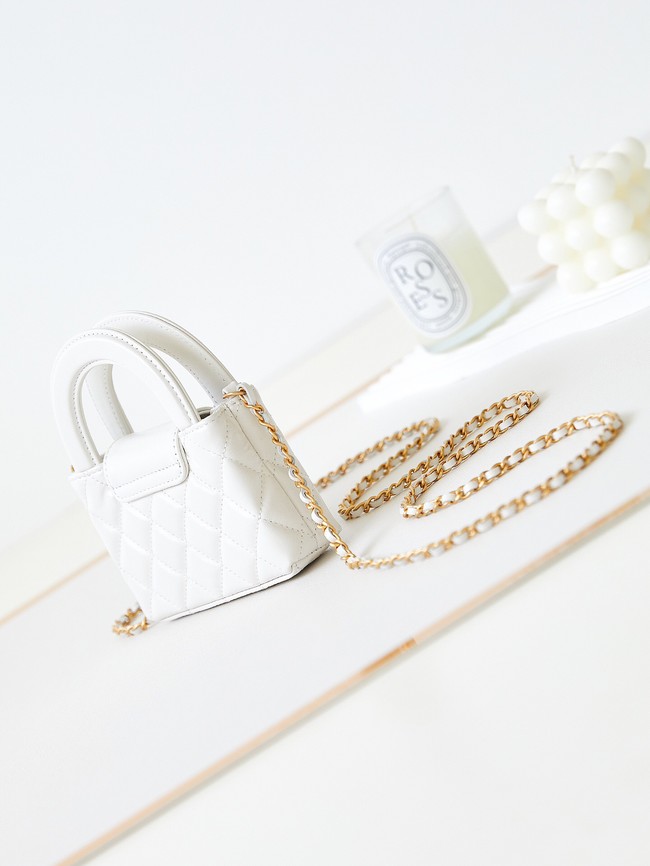 Chanel 23K NANO SHOPPING BAG AS3435 WHITE