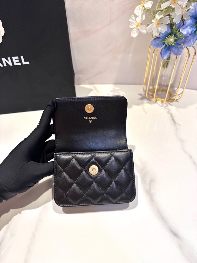 CHANEL SMALL CLUTCH WITH CHAIN AP3802 Black