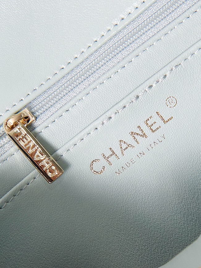 Chanel MINI FLAP BAG WITH TOP HANDLE AS4024 Ice blue