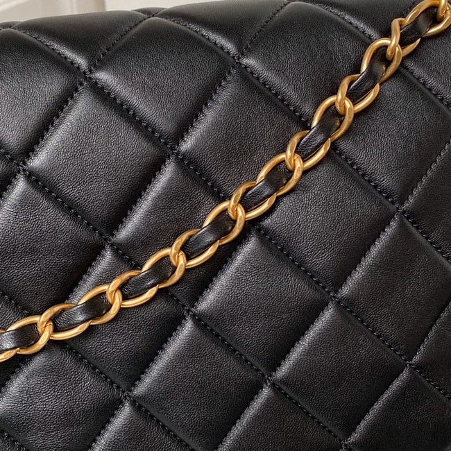 Chanel Shoulder Bag Lambskin & Gold-Tone Metal AS4777 black